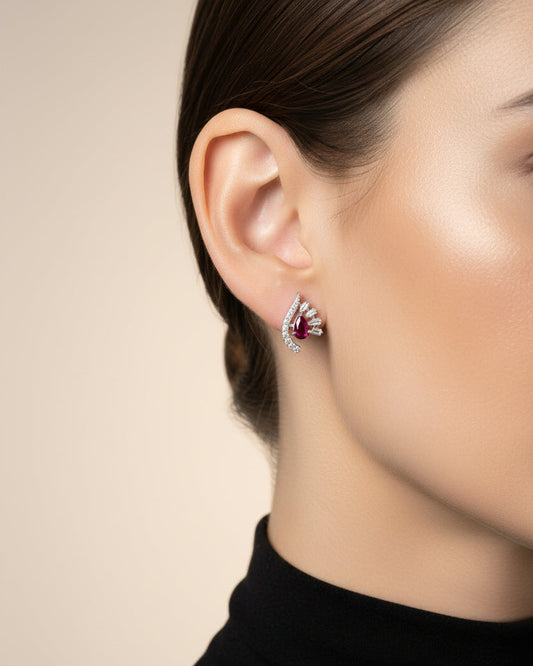 AURIVESSA RUBY EARRING