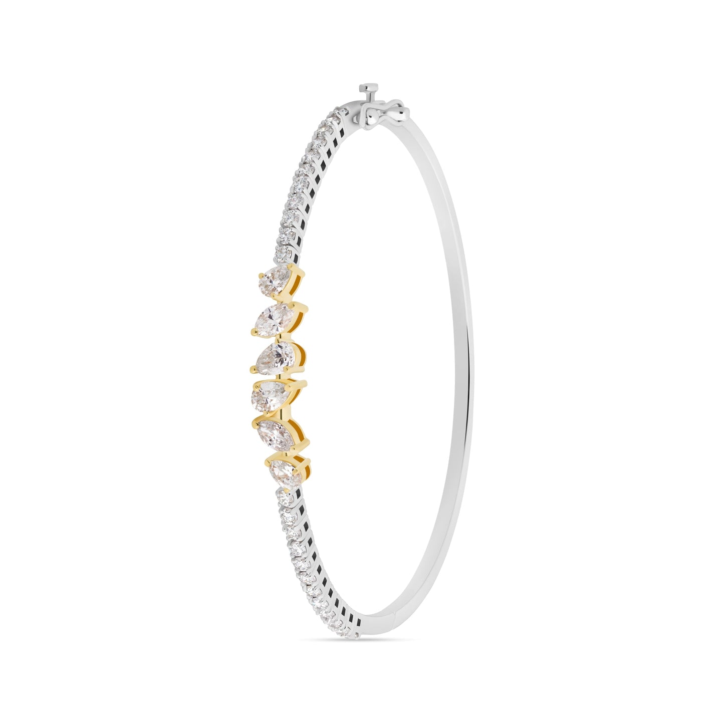 PEAR FANCY VERTICE FLEXI GOLD BANGLE