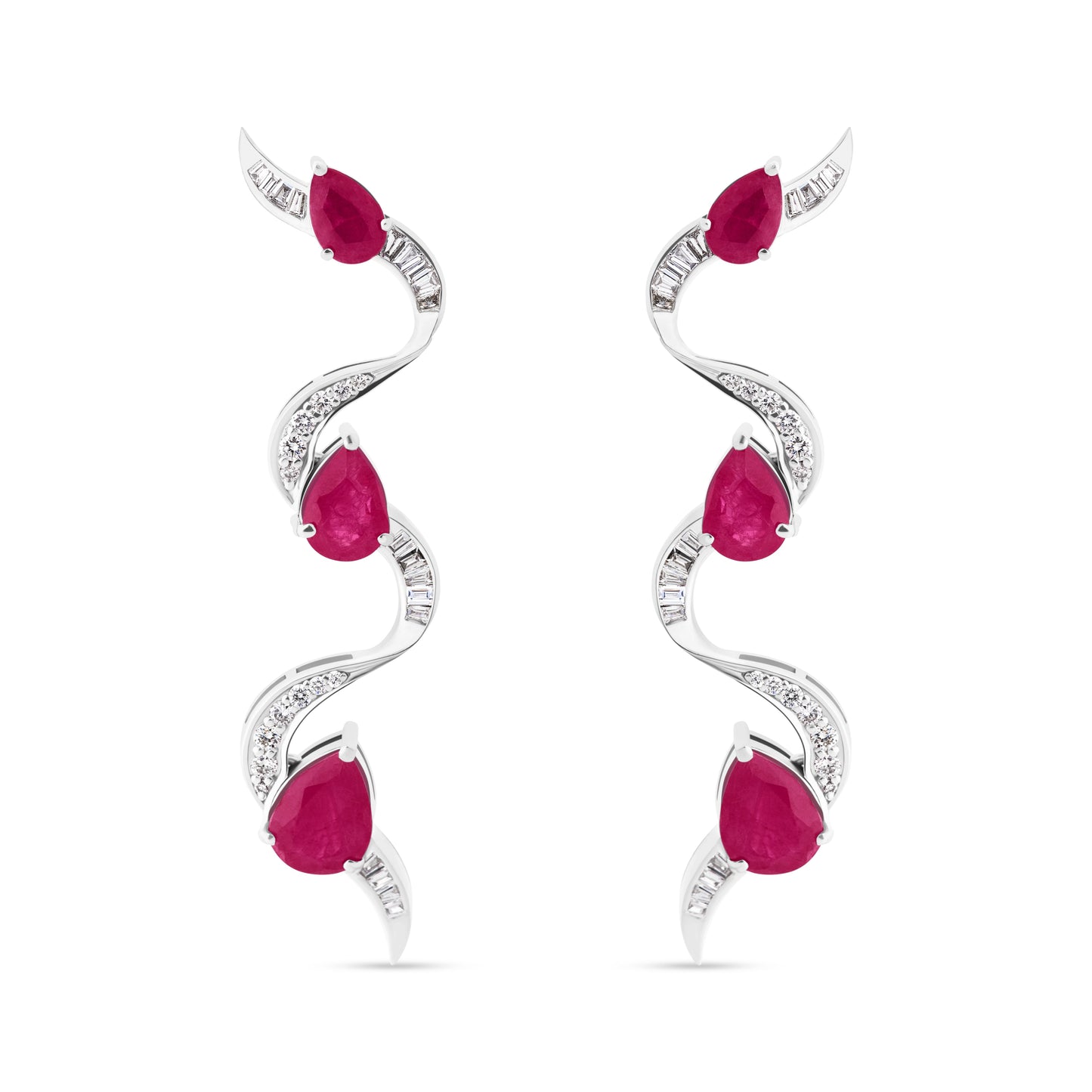 RUBY PINK CECELY WHITE GOLD EARRIND