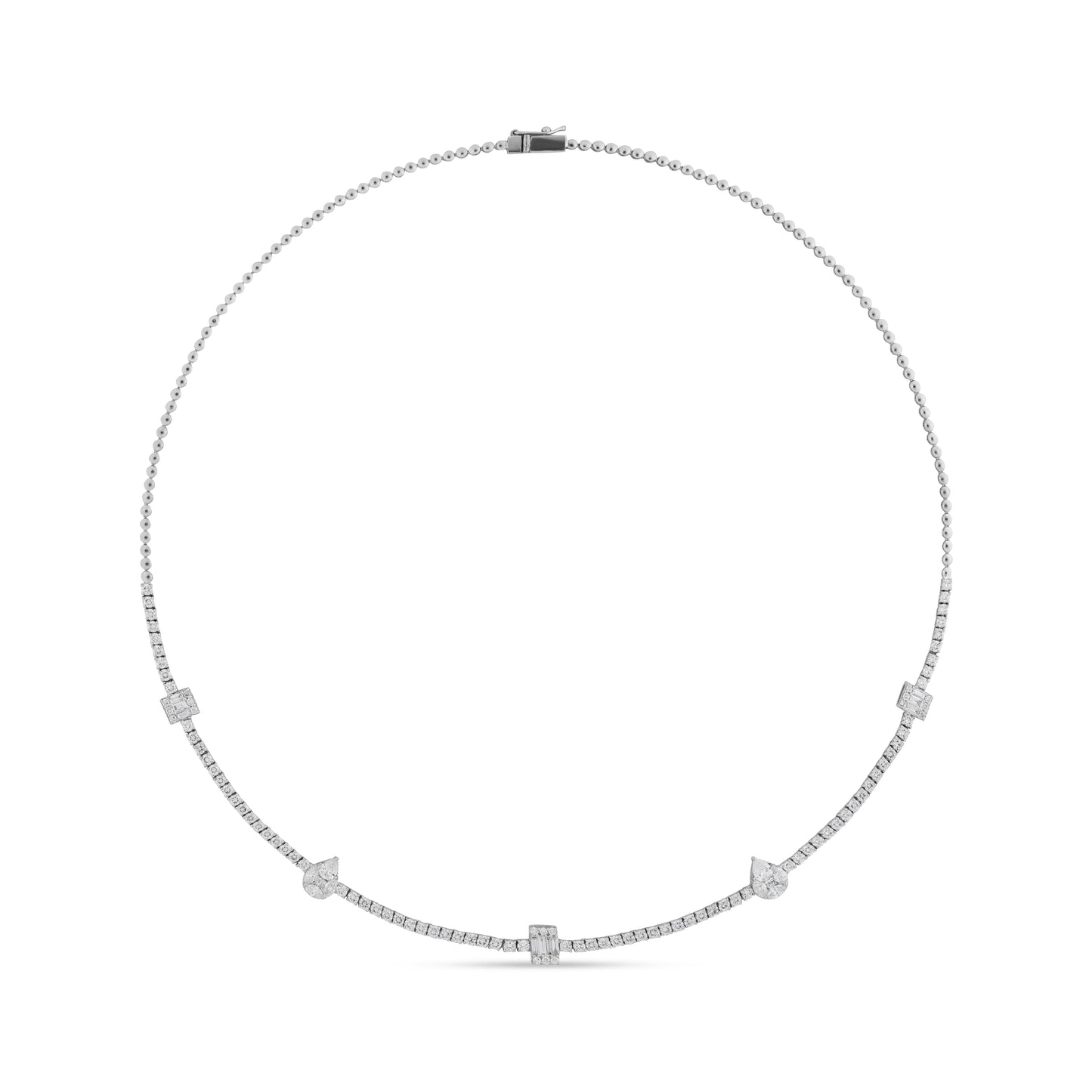 FROSTED HALO VERTICE WHITE GOLD NECKLACE