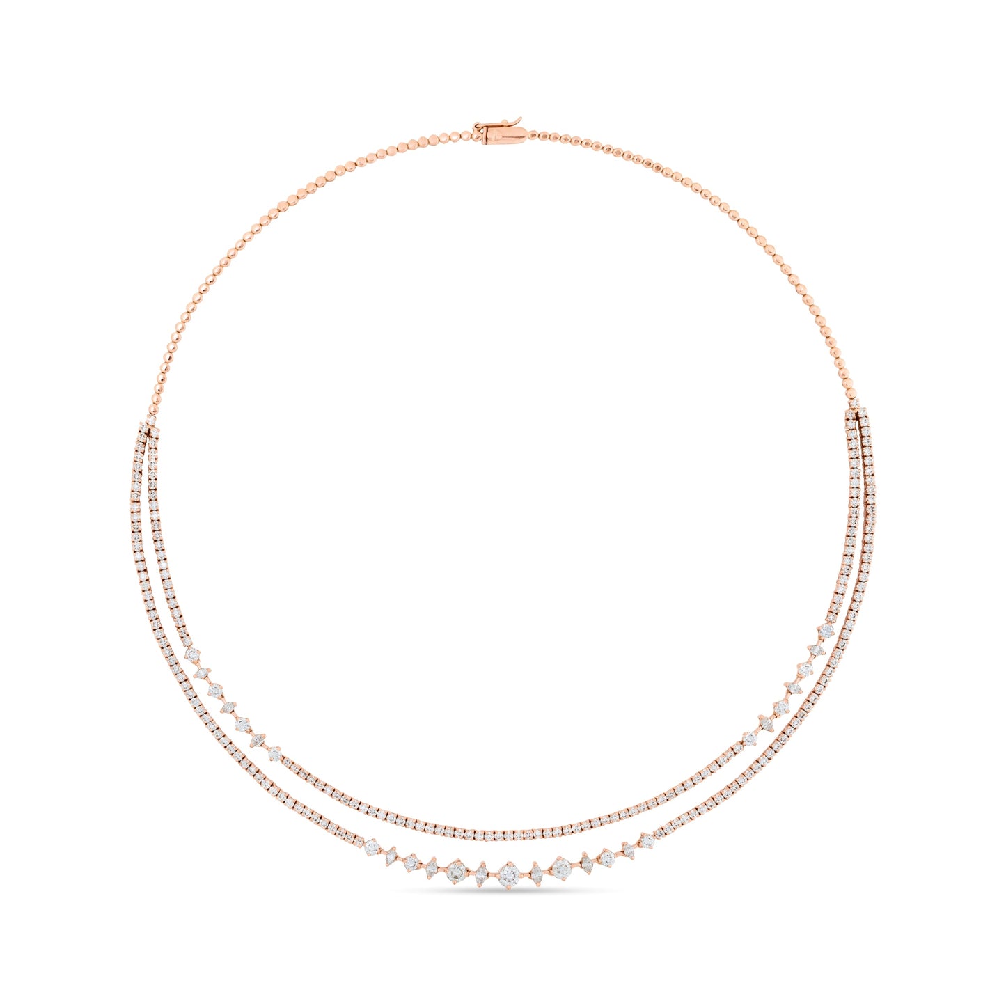 GOLDEN GRACE MARQUISE ROUND STELLARE GOLD NECKLACE