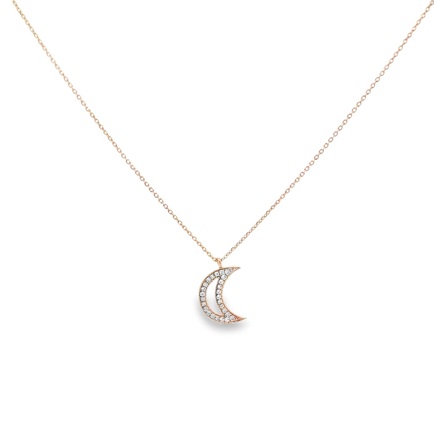 ELEGANT YELLOW GOLD MOON PENDANT