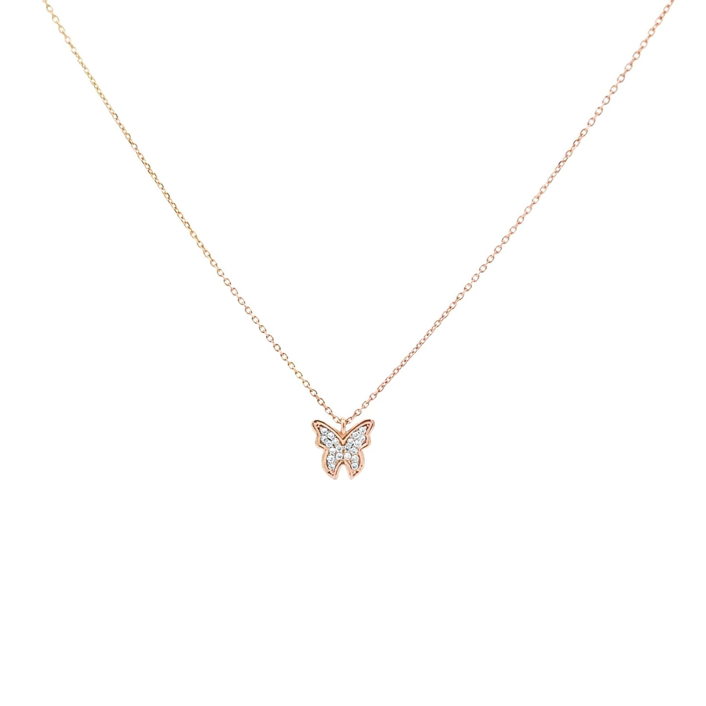 DIAMOND STUDDED BUTTERFLY YELLOW GOLD PENDANT