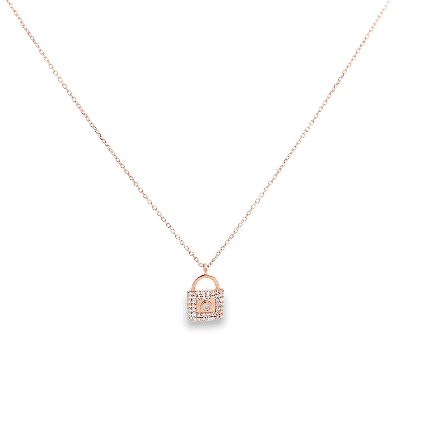 DIAMOND LOCK YELLOW GOLD PENDANT