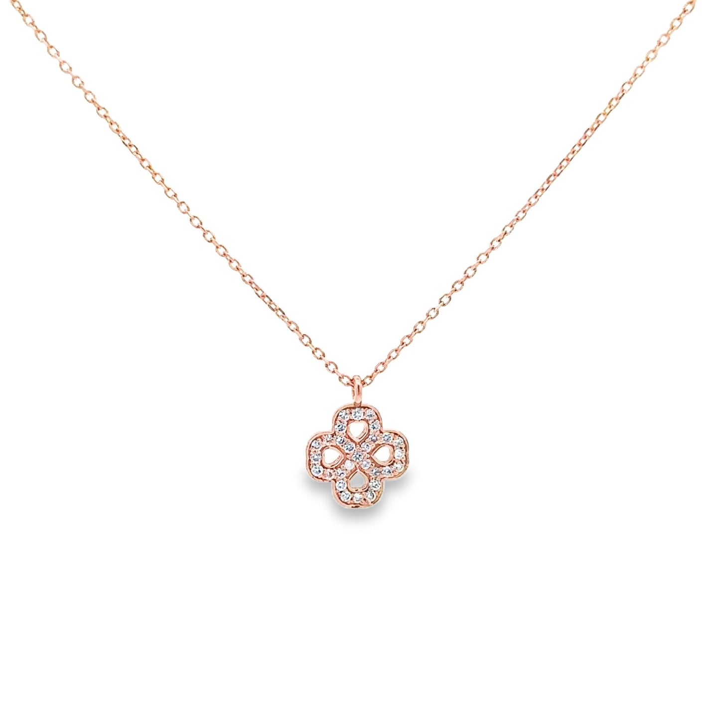 DIAMOND CLOVER YELLOW GOLD PENDANT