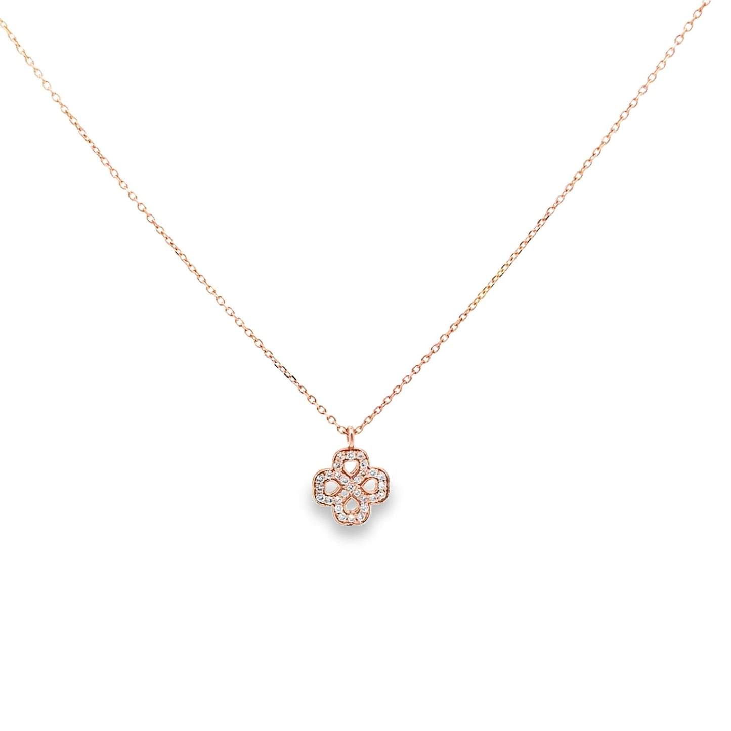 DIAMOND CLOVER YELLOW GOLD PENDANT