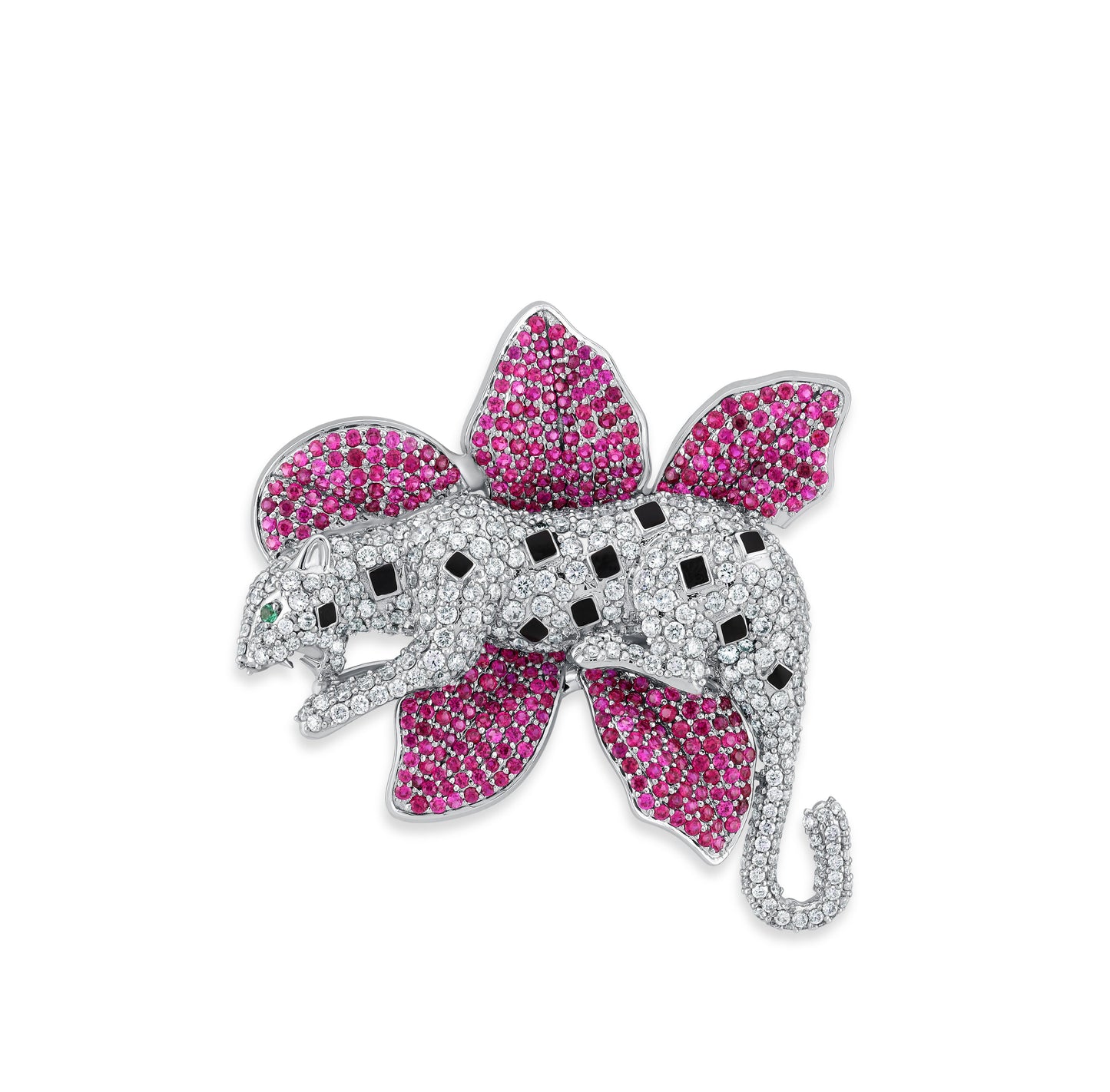 VELOURA PANTHER WHITE GOLD BROACH