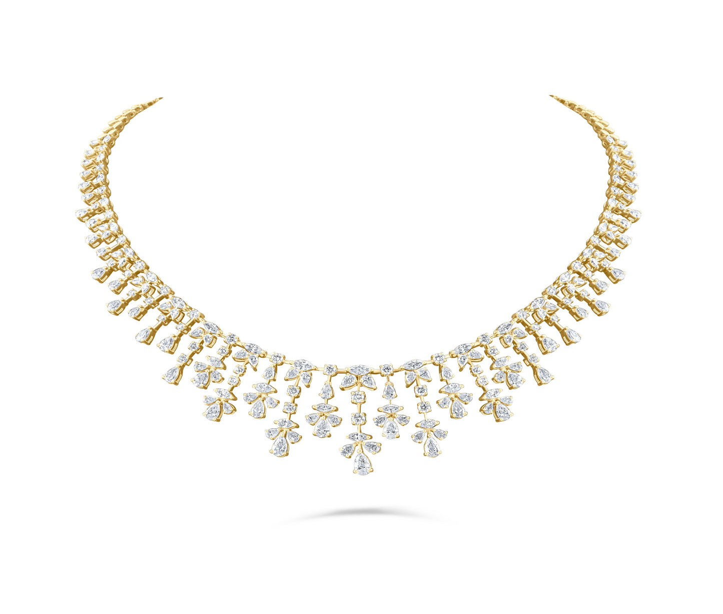 VELOURA FANCY FLOWER GOLD NECKLACE