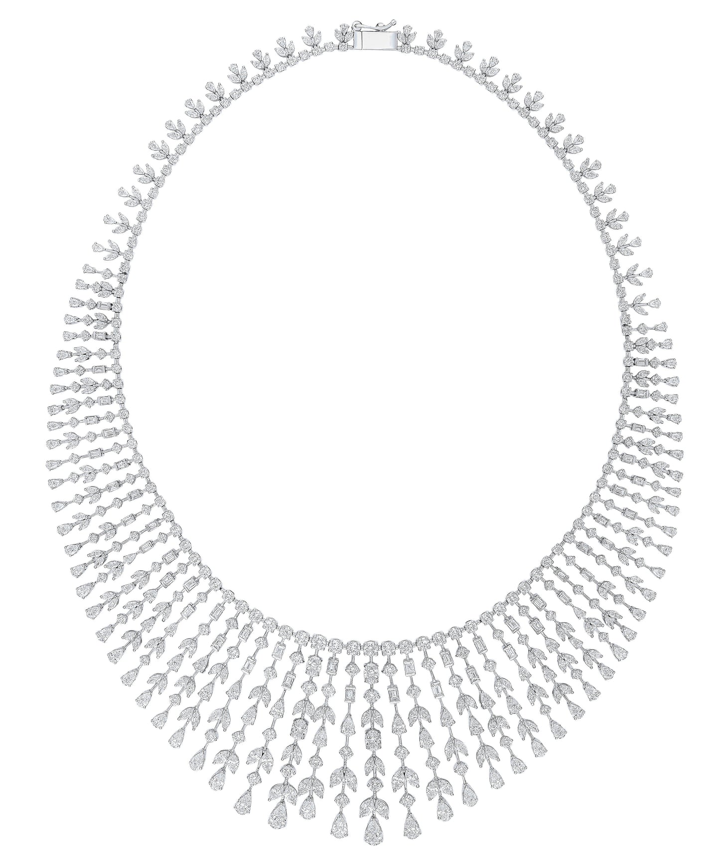 VELOURA FANCY ROUND WHITE GOLD NECKLACE