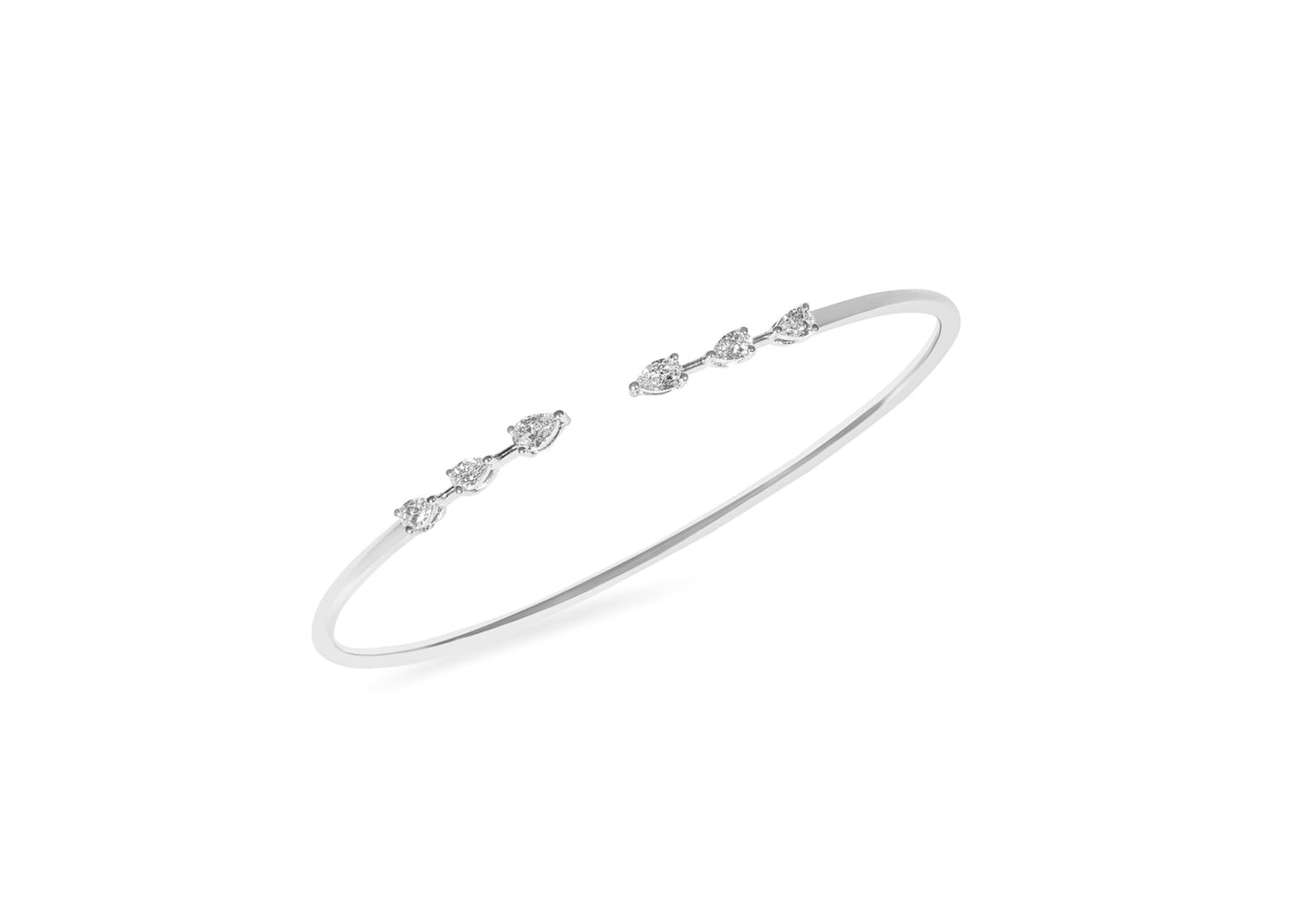 FANCY TRIPLE DIAMOND WHITE GOLD BANGLE