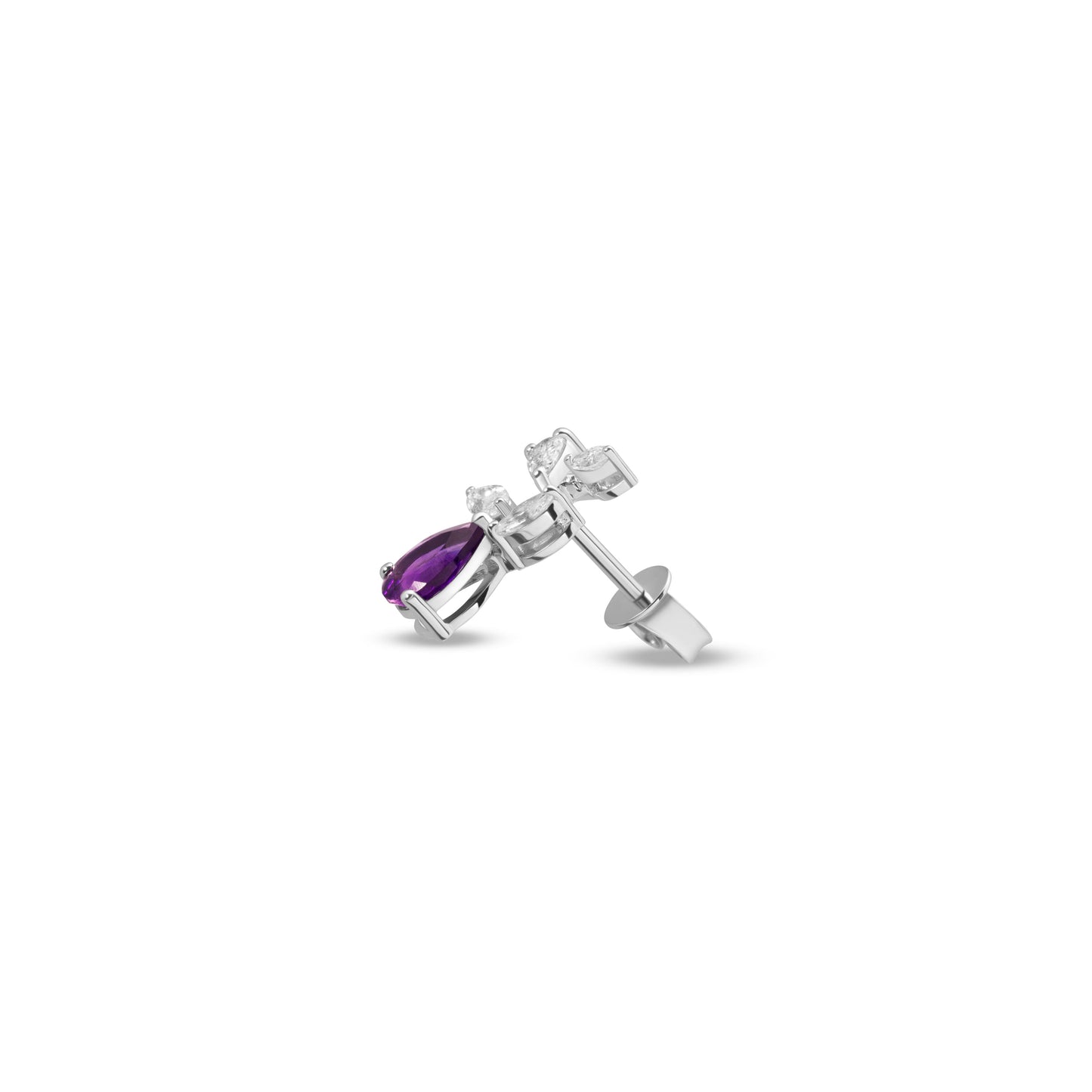 TWINKLING AMETHYST VINE WHITE GOLD EARRINGS