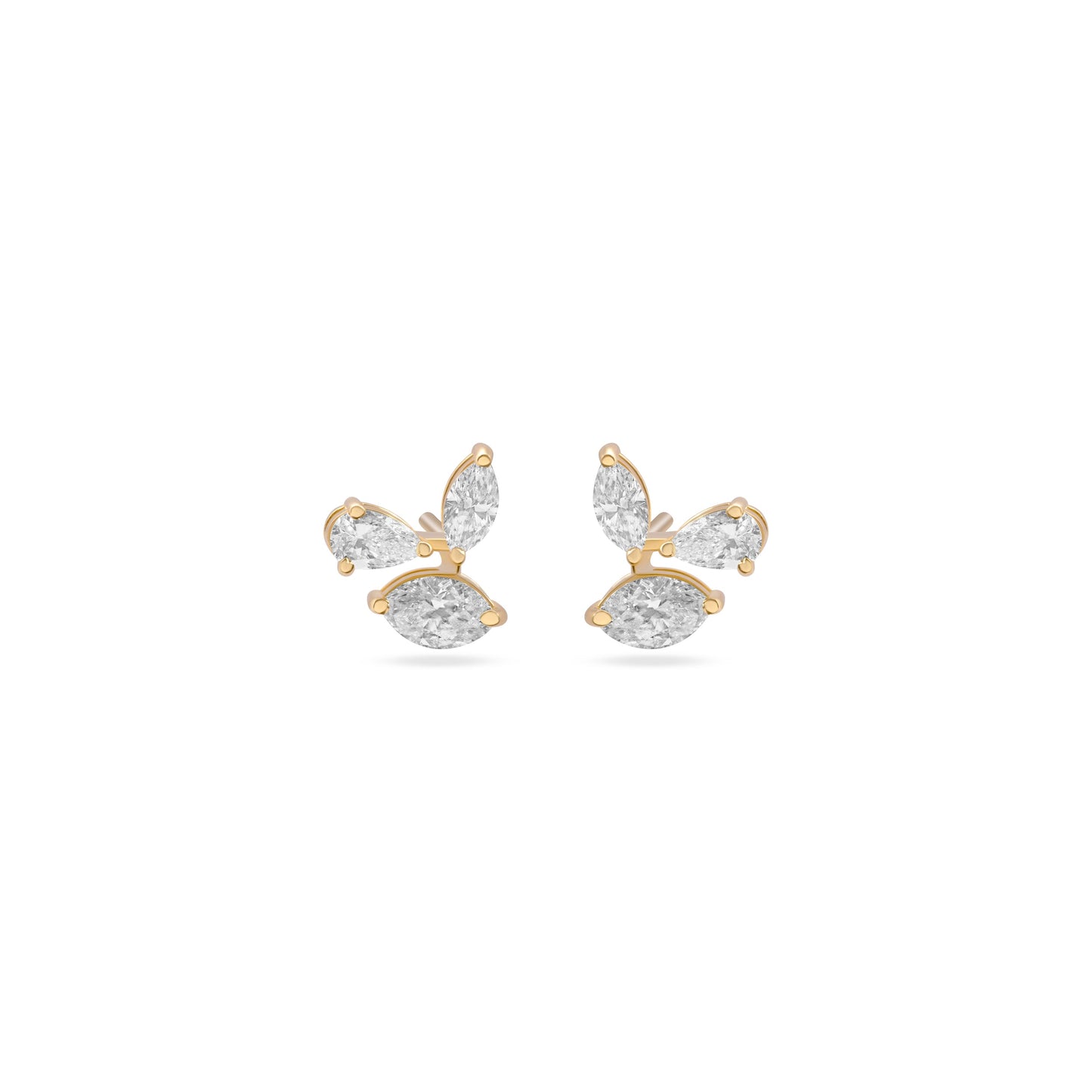 WINGED DIAMOND YELLOW GOLD EARRINGS