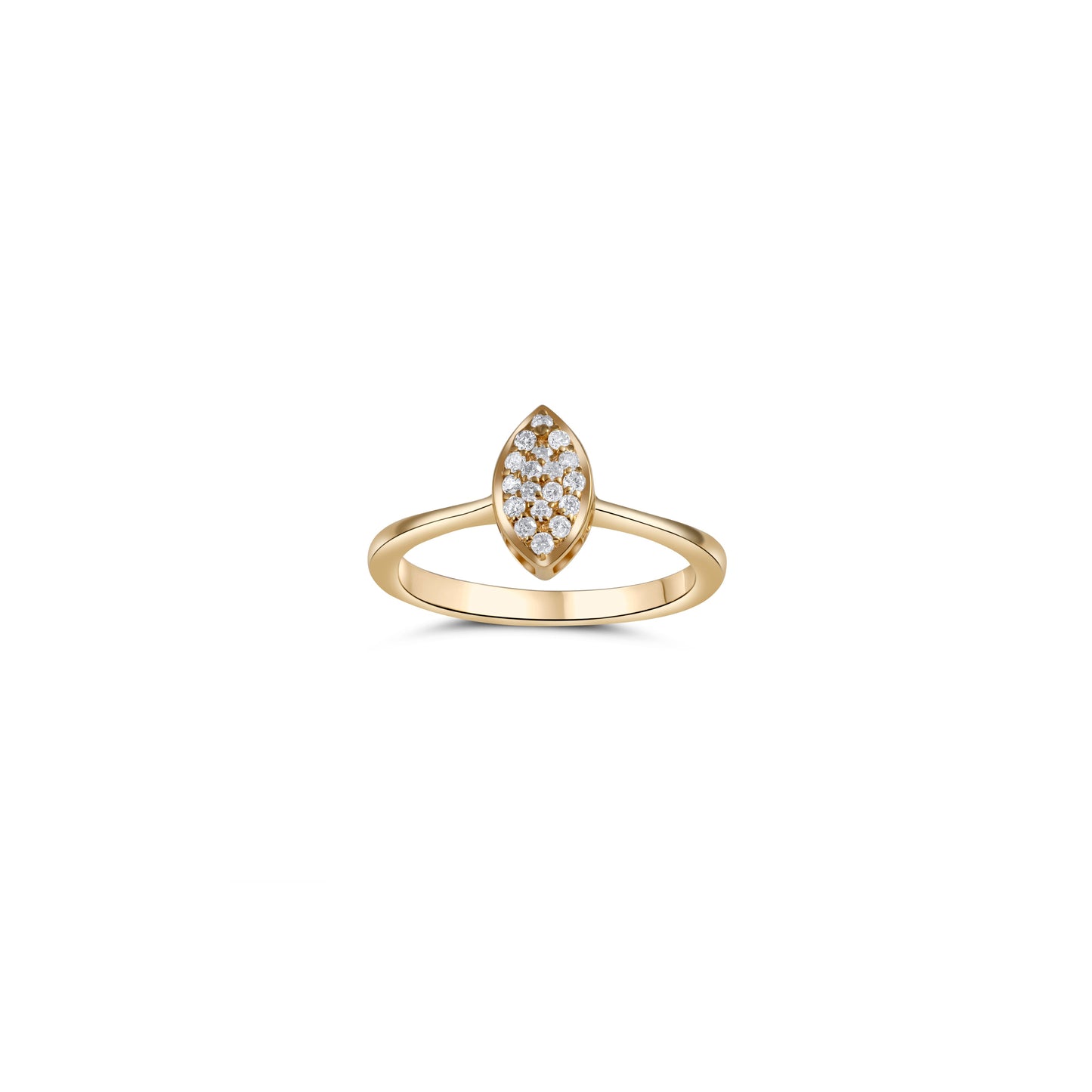 RADIANT ROUND DIAMOND YELLOW GOLD RING