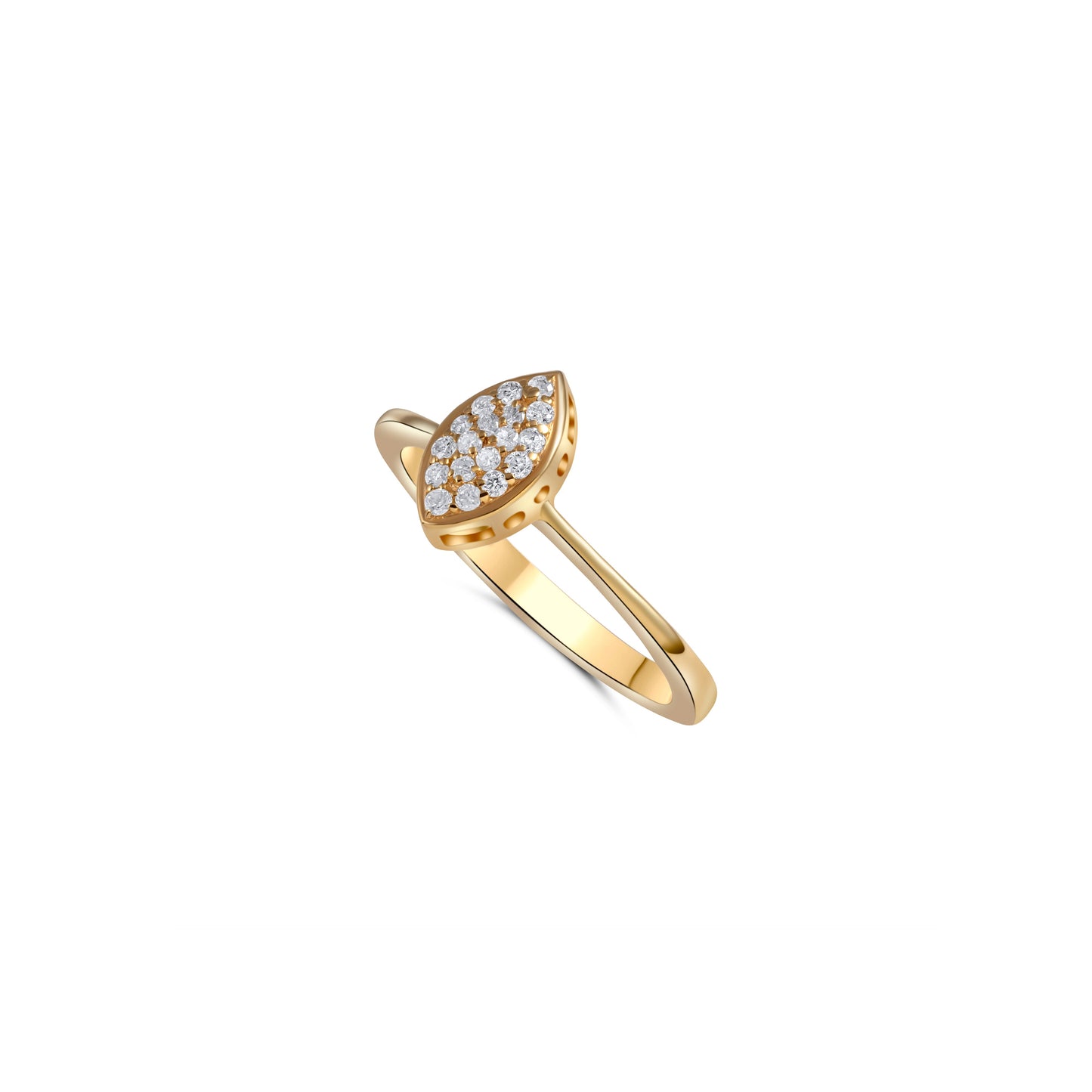 RADIANT ROUND DIAMOND YELLOW GOLD RING