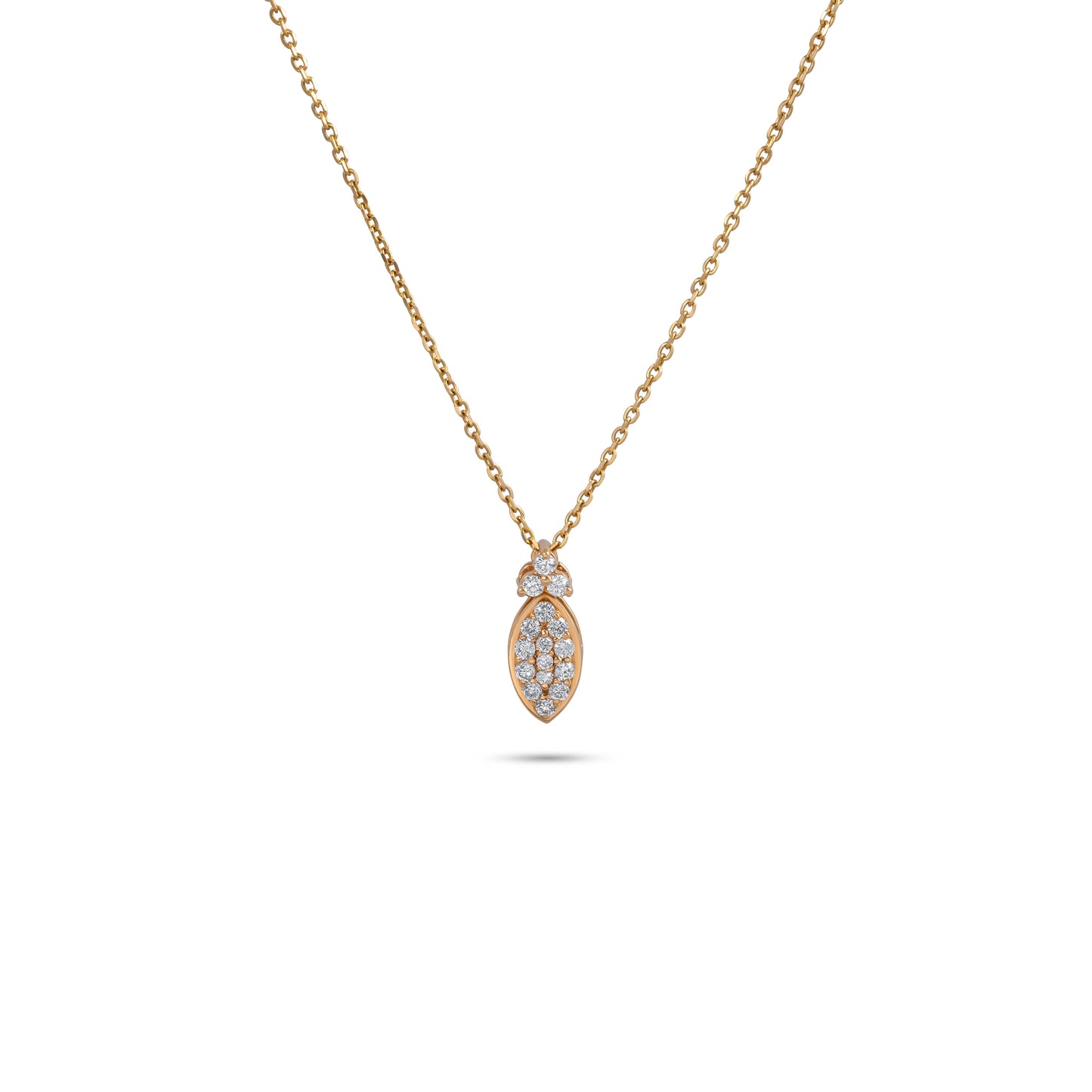 ELEGANT ROUND DIAMOND YELLOW GOLD PENDANT