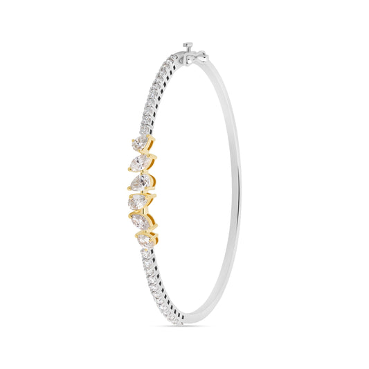 PEAR FANCY VERTICE FLEXI GOLD BANGLE