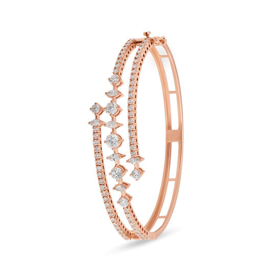 CROWN ROUND FLEXI STELLARE GOLD BANGLE