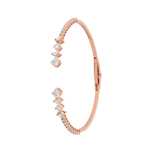 MARQUISE ROUND FLEXI STELLARE GOLD BANGLE