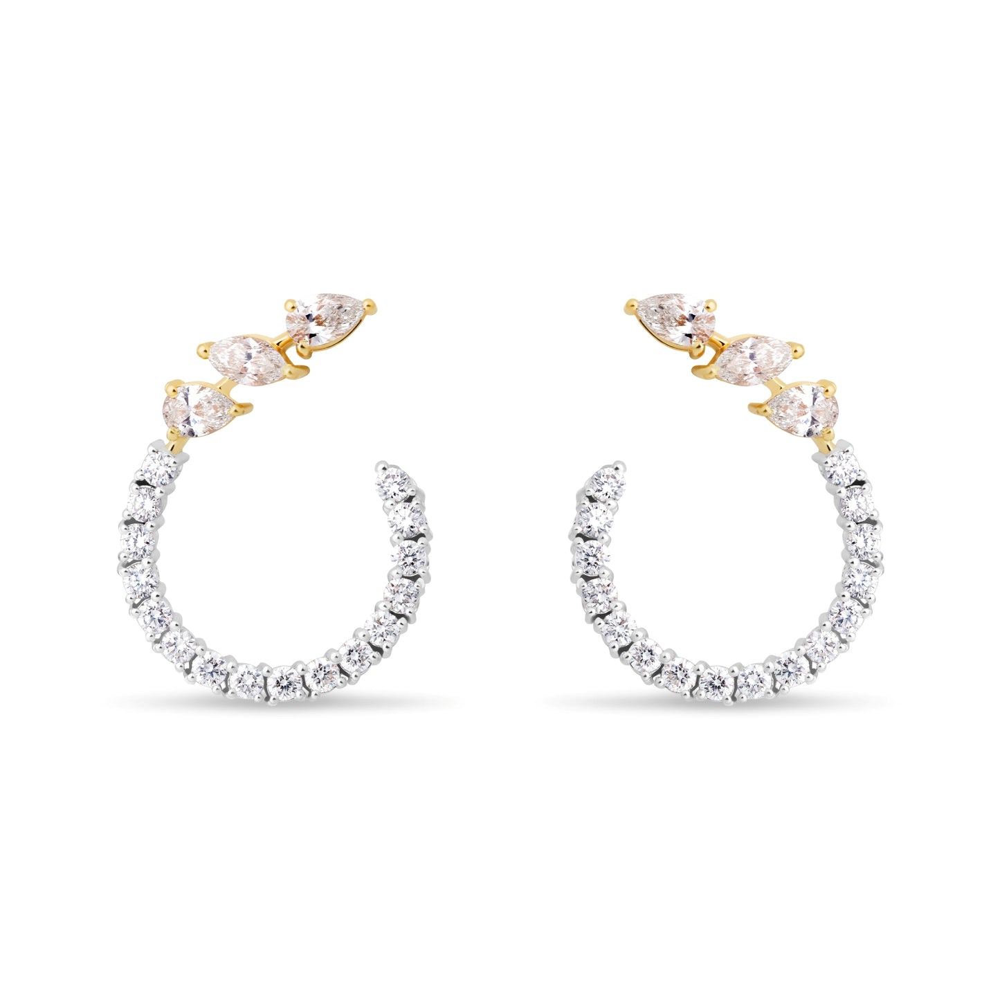 HOOK OVAL PEAR WHITE GOLD EARRING
