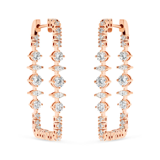STARLIGHT VEIL OVAL FANCY GOLD EARRING