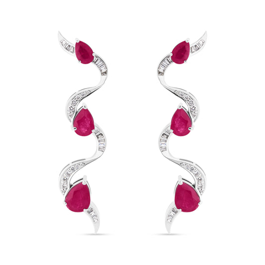 RUBY PINK CECELY WHITE GOLD EARRIND