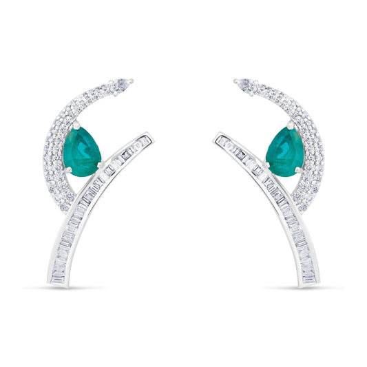 EMERALD GREEN GEMORA VERTICE WHITE GOLD RING