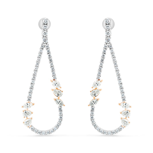GRACEFUL FLOW FANCY WHITE GOLD EARRINGS