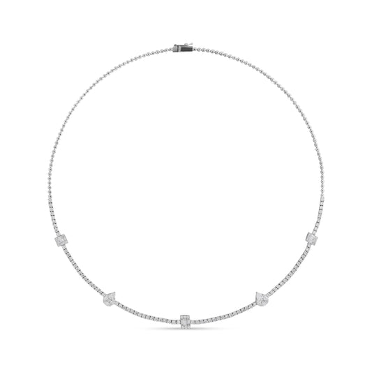 FROSTED HALO VERTICE WHITE GOLD NECKLACE