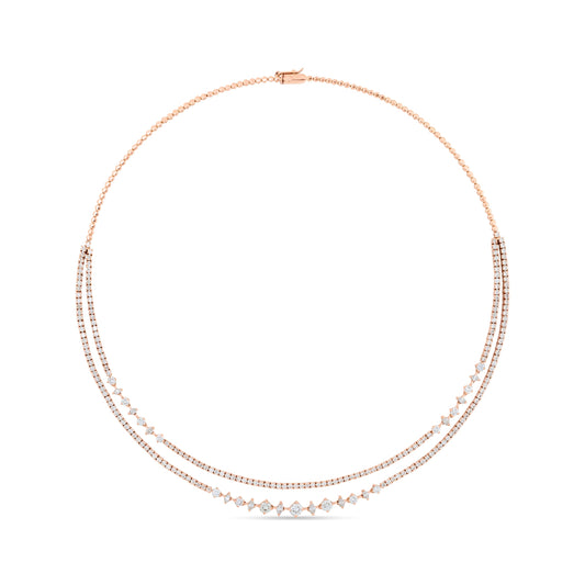 GOLDEN GRACE MARQUISE ROUND STELLARE GOLD NECKLACE