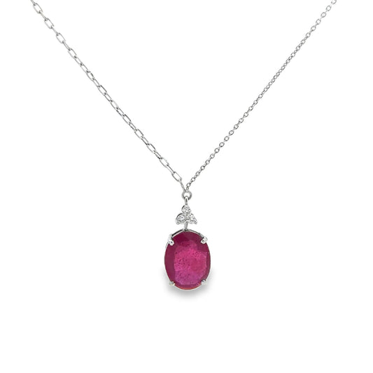 GLOWING RUBY WHITE GOLD PENDANT