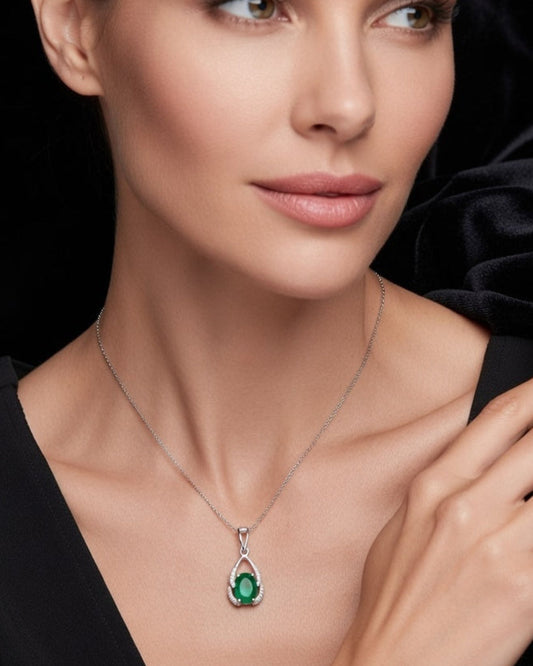 AURIVANA EMERALD NECKLACE