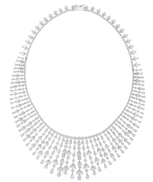 VELOURA FANCY ROUND WHITE GOLD NECKLACE