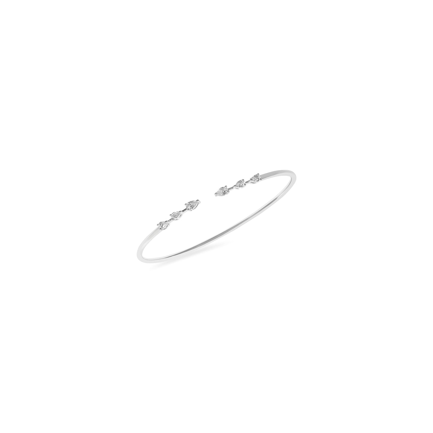 FANCY TRIPLE DIAMOND WHITE GOLD BANGLE