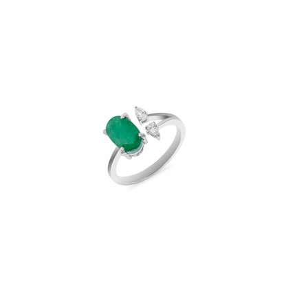 ENTWINED EMERALD HALO RING