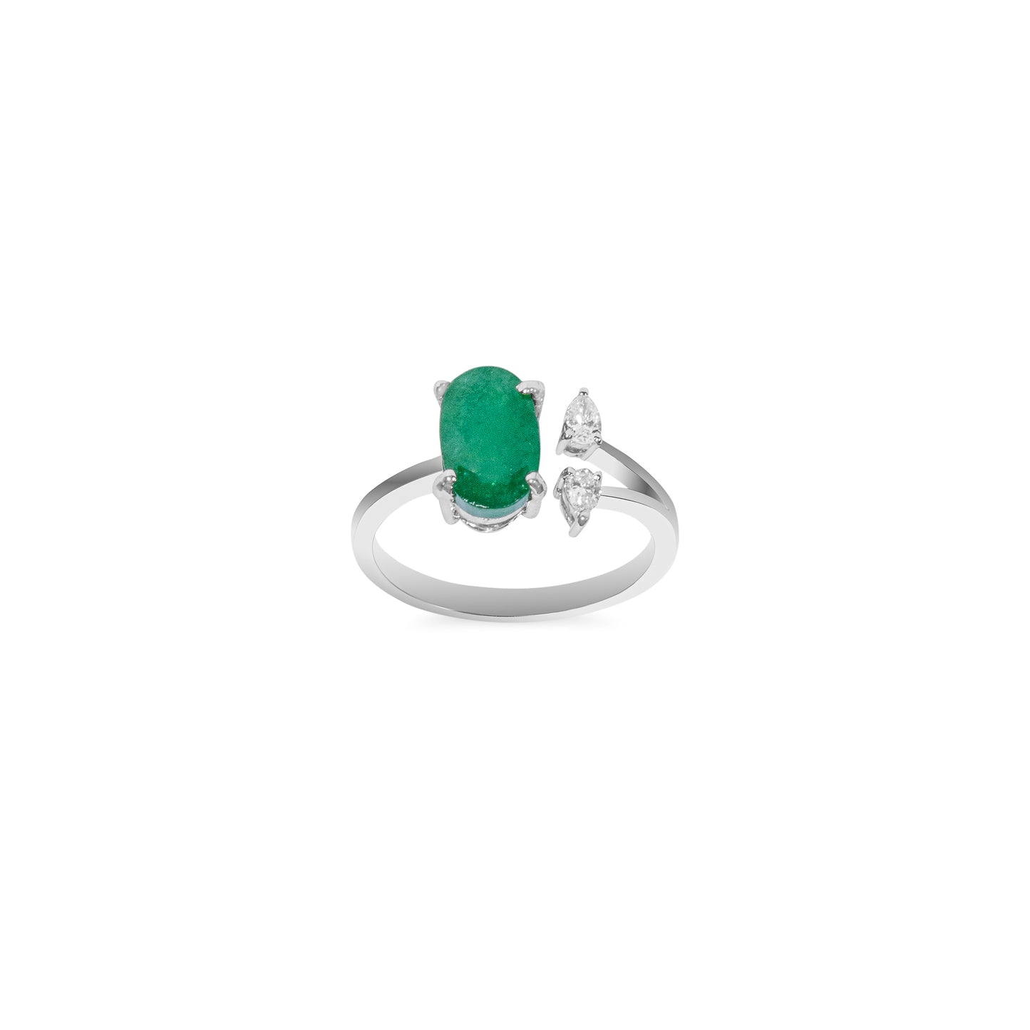 ENTWINED EMERALD HALO RING