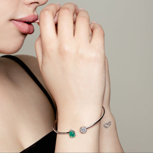 EMERALD ROUND FLEXI BANGLE