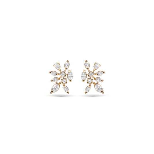 TWINKLING BUNCH YELLOW GOLD EARRINGS
