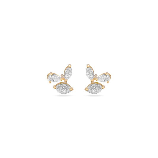 WINGED DIAMOND YELLOW GOLD EARRINGS